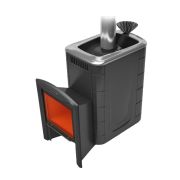 Печь для бани Гейзер Супер INOX Витра 3К Антрацит