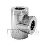 Сэндвич-тройник 90гр (ф250/330) нерж/нерж 0,8/0,5 мм, ГОСТ Сталь